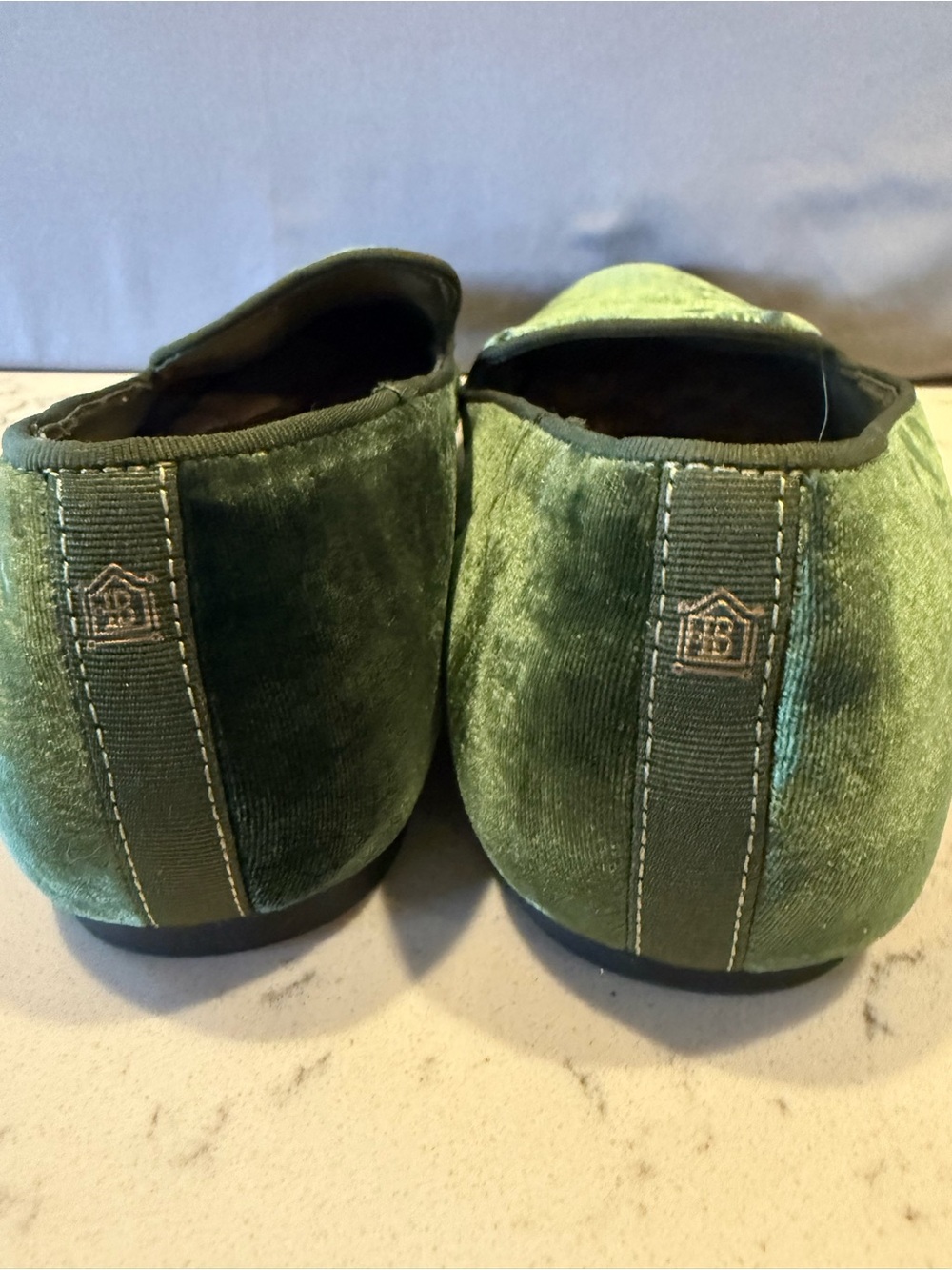 Birdies women’s Velvet Slip-On Loafers in Forest Green - Picture 5 of 15